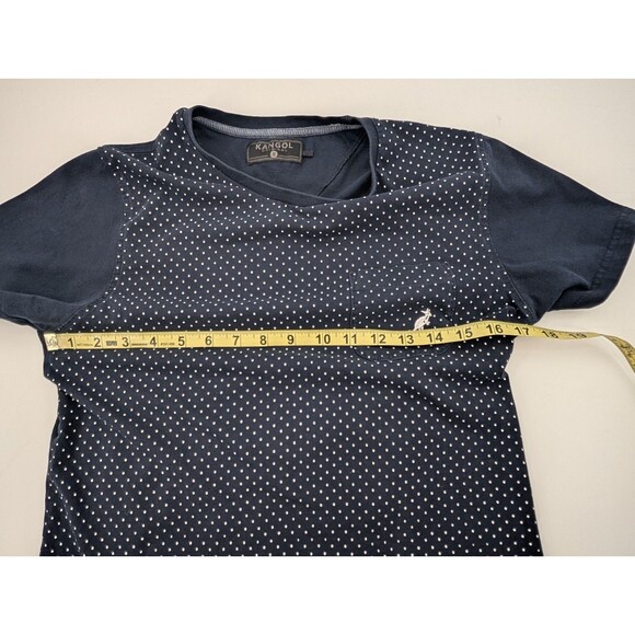 Kangol Navy Blue Polka Dot Logo Short Sleeve Crew Neck T-Shirt Size Small - Picture 4 of 6